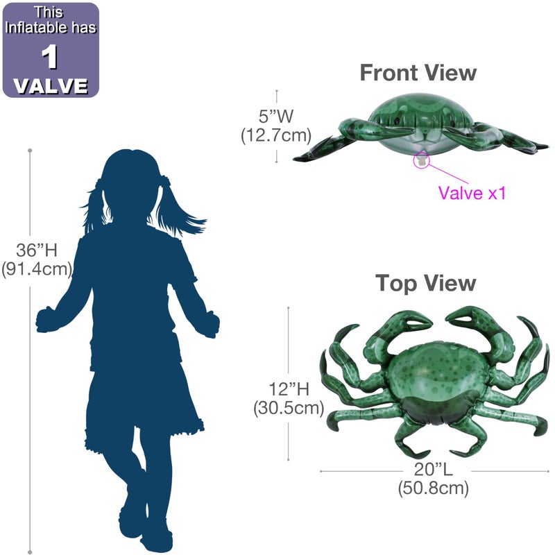 Jet Creations Inflatable Animals 20" Wide Pack of 4 Crab, Supplies Party Favors, Gifts an-CRAB4, Multi - Image 2